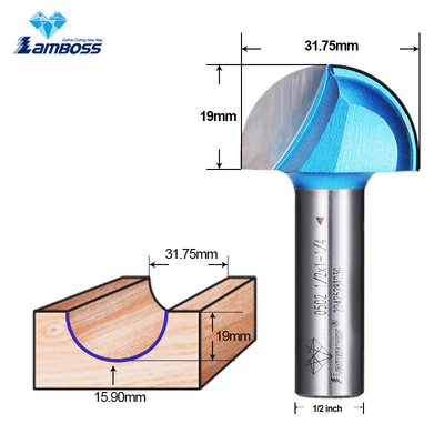 Lamboss Cove Box Bit طاحونة أسفل مستديرة لقطع الخشب